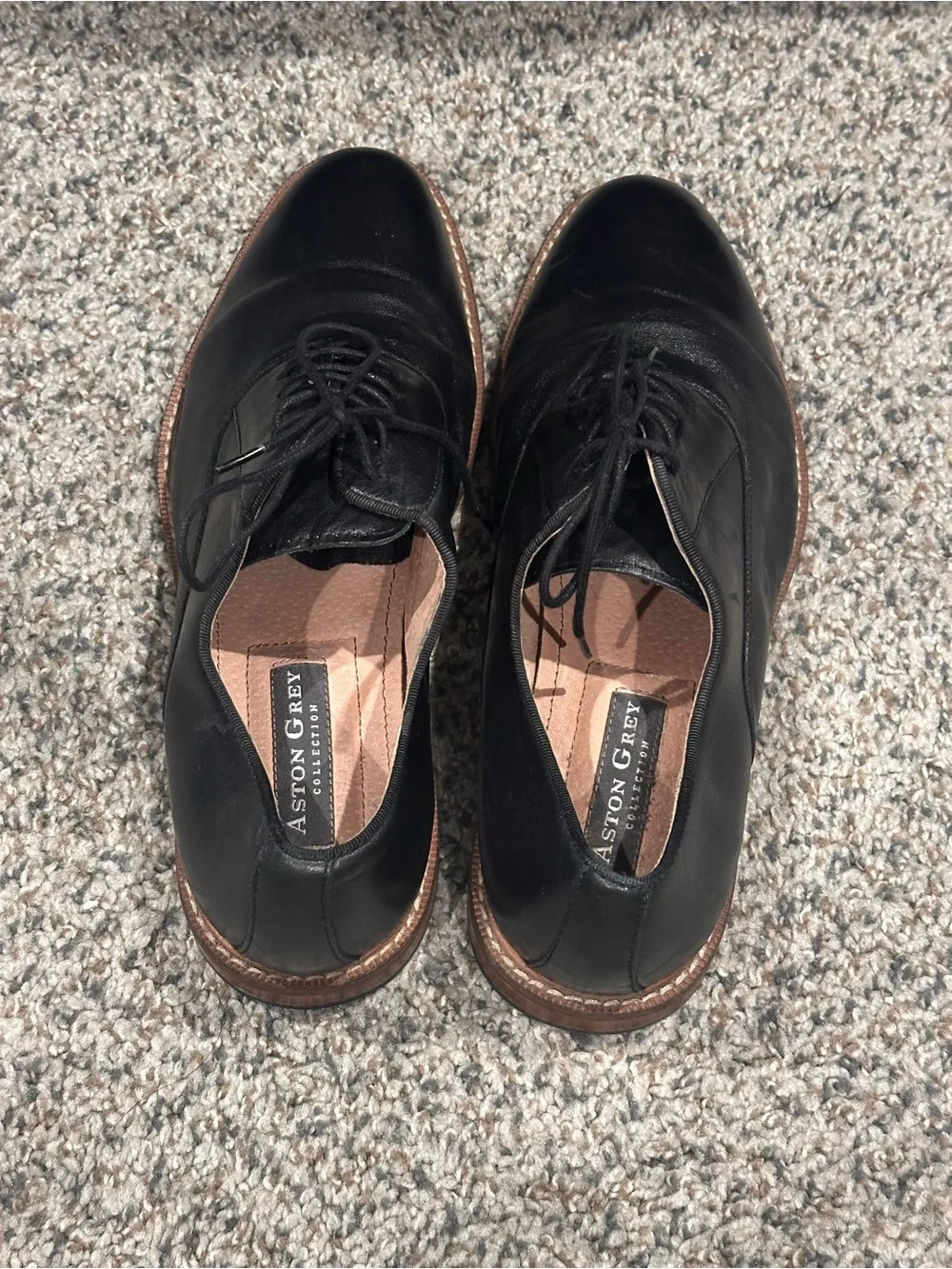 Aston Black Leather Lace-Up Slip-On Loafers